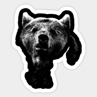 bear black shirt Sticker